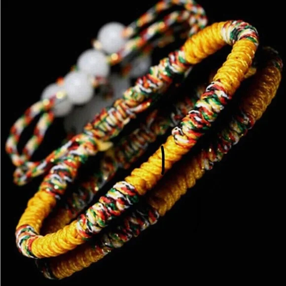 Lucky Buddhist Monk Bracelets- (2 bracelets in set 1 yellow and 1) unisex - Picture 6 of 15
